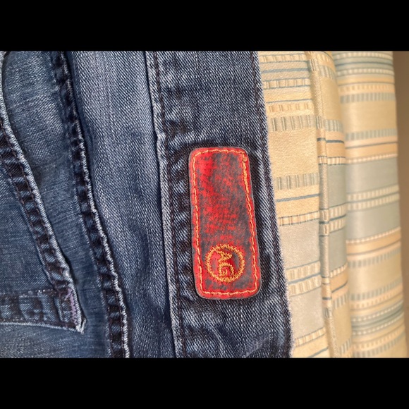 AG Jeans wide leg thick hem medium wash jeans - Picture 6 of 9